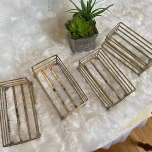 BOGO SALE! Gold Metal Crates, Set of 4